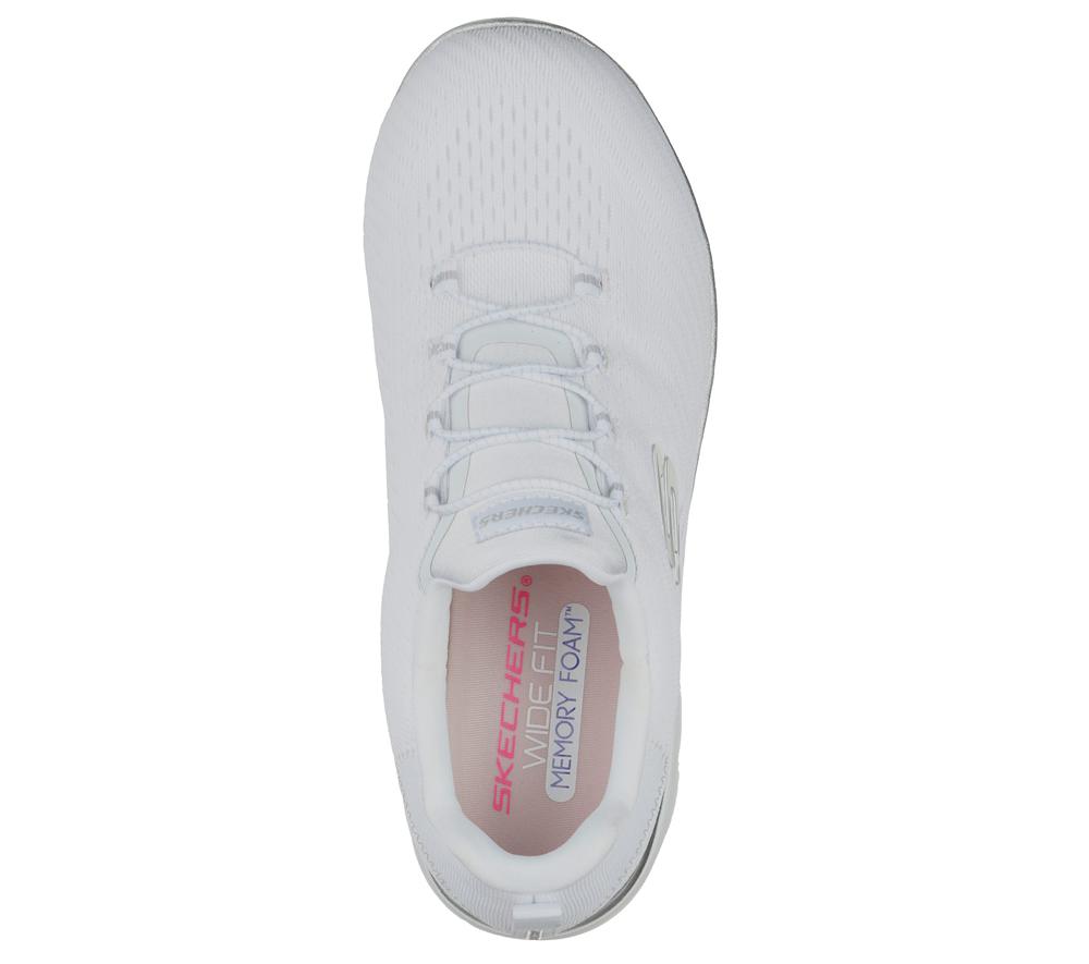 Women Skechers Summits - Fast Attraction Slip On Shoes White / Silver  USA |  2809-XRCNW
