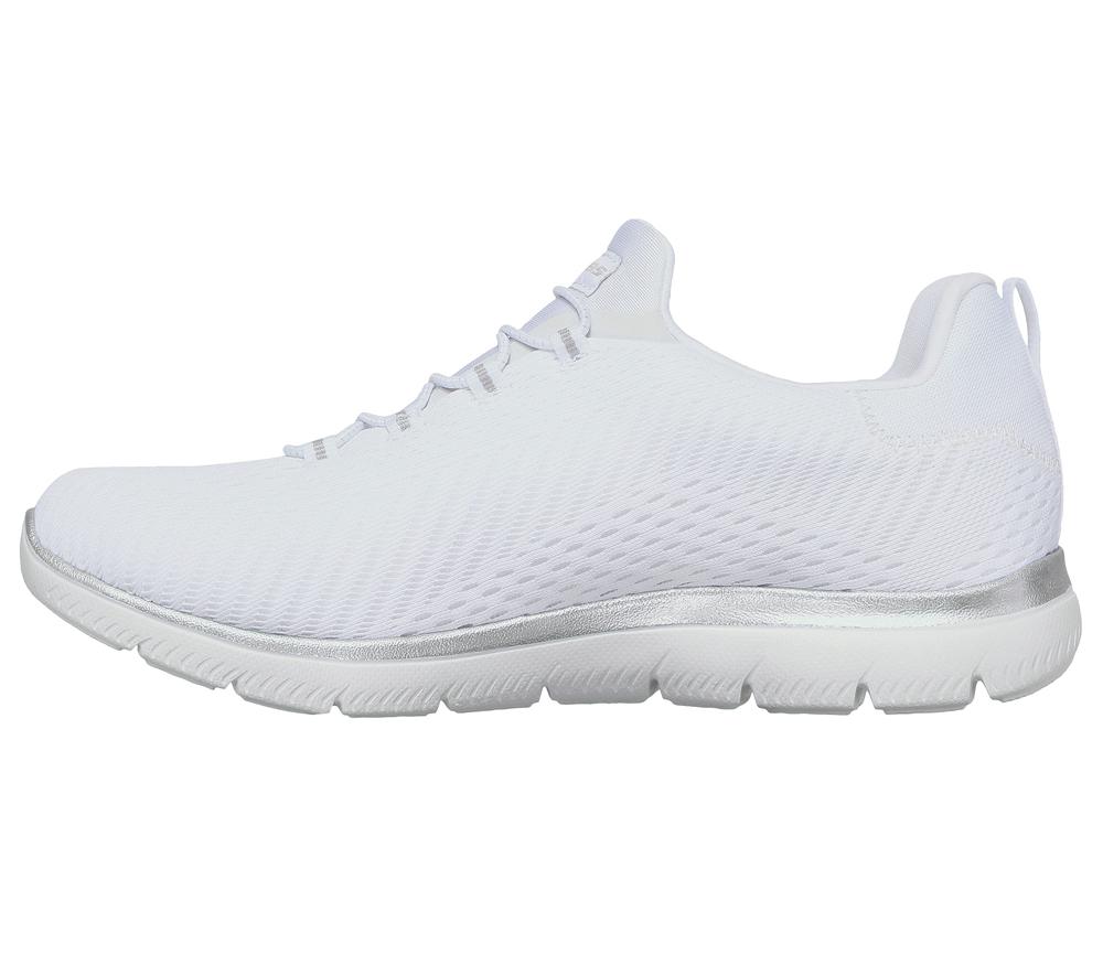 Women Skechers Summits - Fast Attraction Slip On Shoes White / Silver  USA |  2809-XRCNW