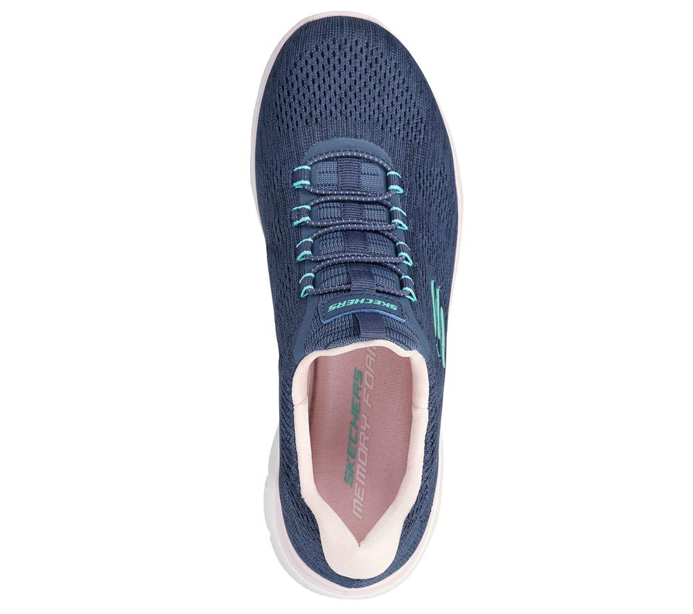 Women Skechers Summits - Fun Flair Sneakers Navy / Multicolor  USA |  2410-TNUHR