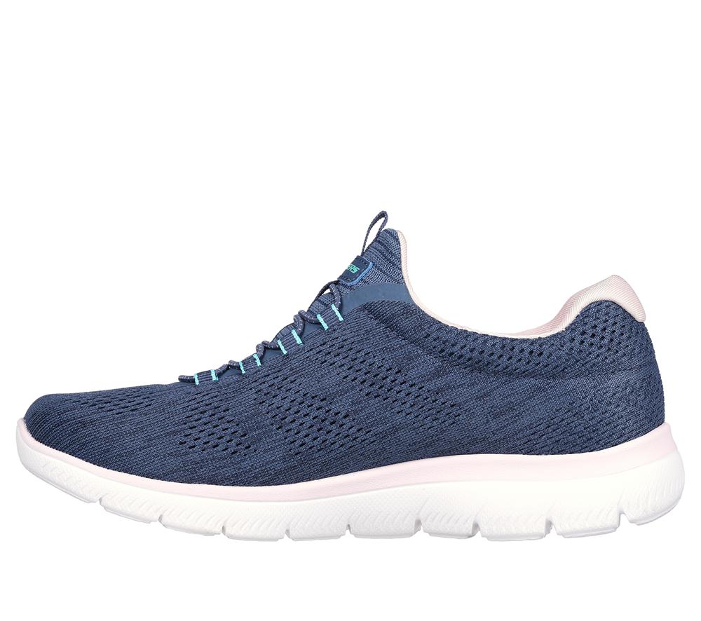 Women Skechers Summits - Fun Flair Sneakers Navy / Multicolor  USA |  2410-TNUHR