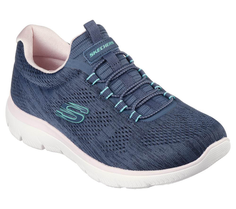 Women Skechers Summits - Fun Flair Sneakers Navy / Multicolor  USA |  2410-TNUHR