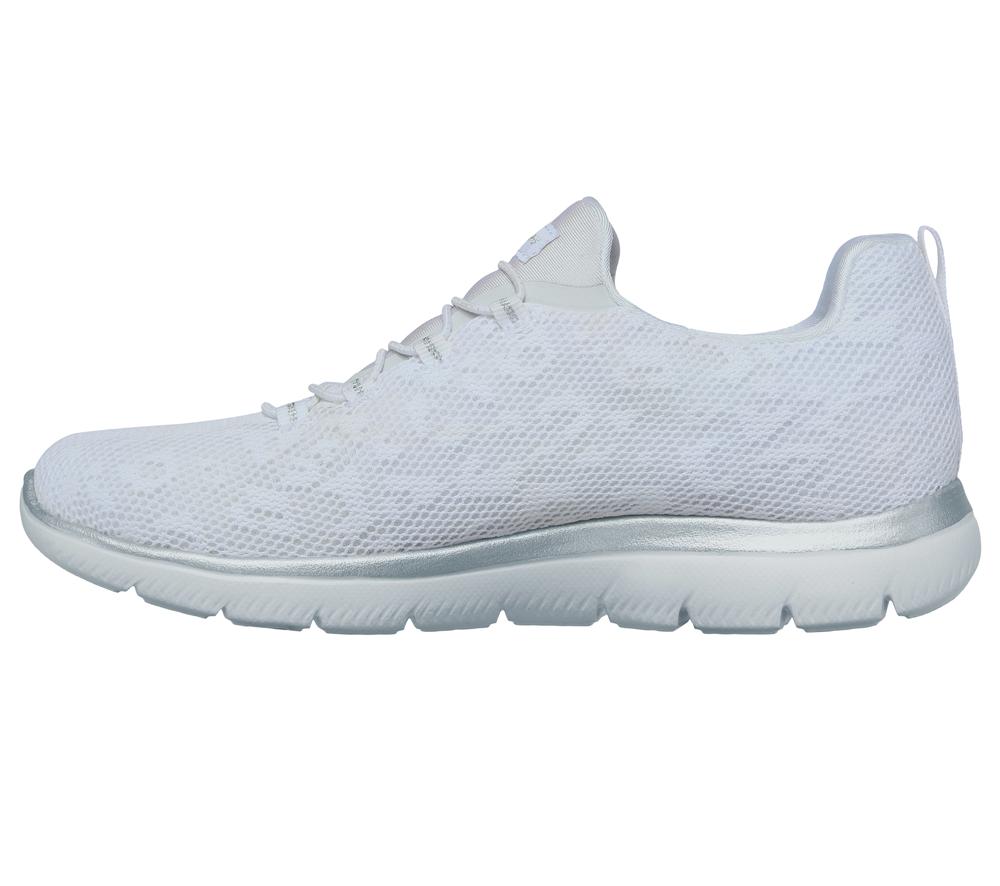 Women Skechers Summits - Leopard Spot Sneakers White / Silver  USA |  0981-SWDAC