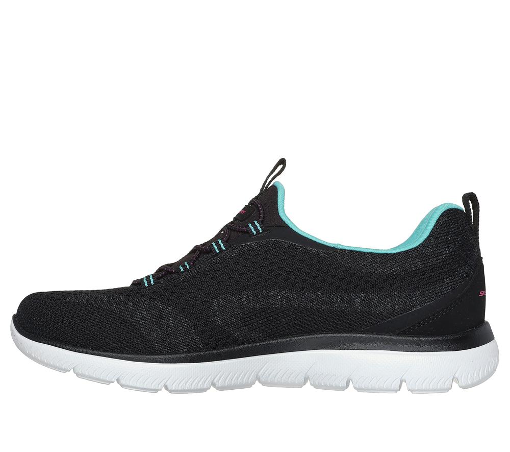 Women Skechers Summits - New Nature Slip On Shoes Black / Multicolor  USA |  9721-PUDJN