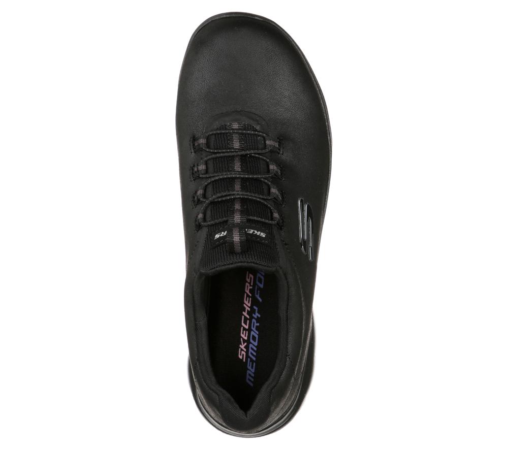 Women Skechers Summits - Oh So Smooth Sneakers Black  USA |  8451-FMGVA