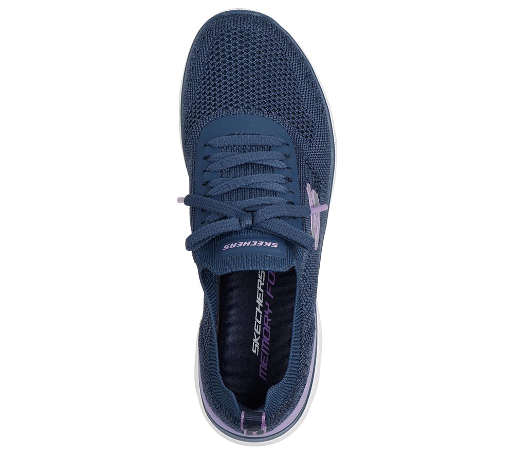 Women Skechers Summits - Sneak Peek Slip On Shoes Navy / Lavender  USA |  7318-LHANC