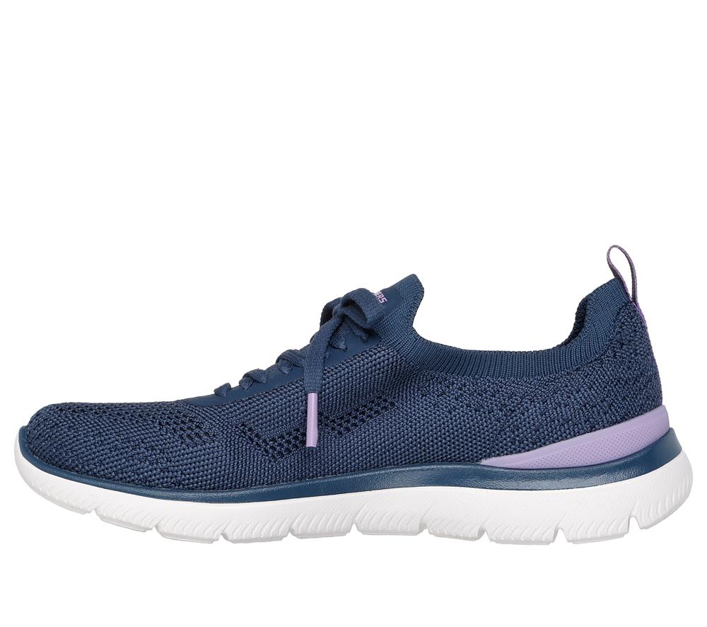 Women Skechers Summits - Sneak Peek Slip On Shoes Navy / Lavender  USA |  7318-LHANC
