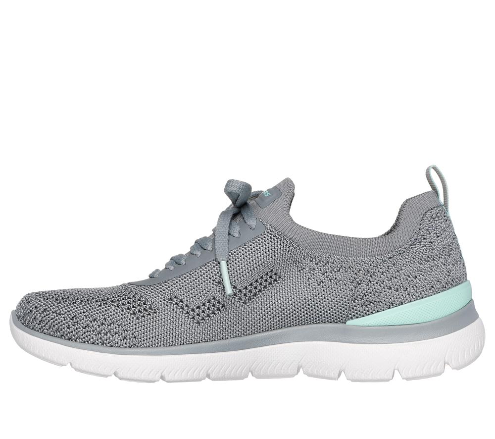 Women Skechers Summits - Sneak Peek Slip On Shoes Grey / Multicolor  USA |  2769-SWDKG