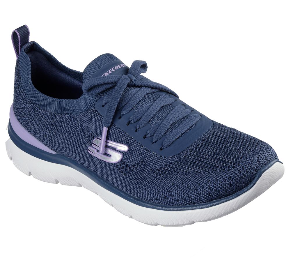 Women Skechers Summits - Sneak Peek Sneakers Navy / Lavender  USA |  1570-XFCRK