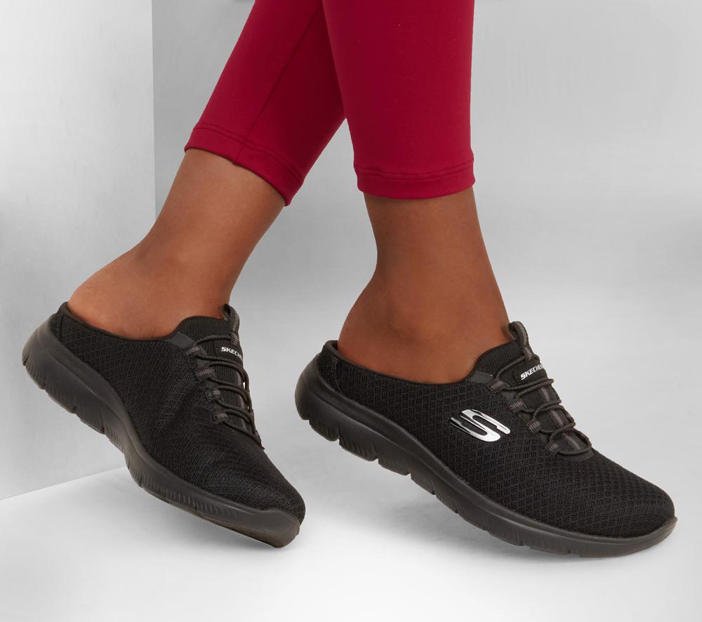 Women Skechers Summits - Swift Step Sneakers Black  USA |  8450-MJDOT