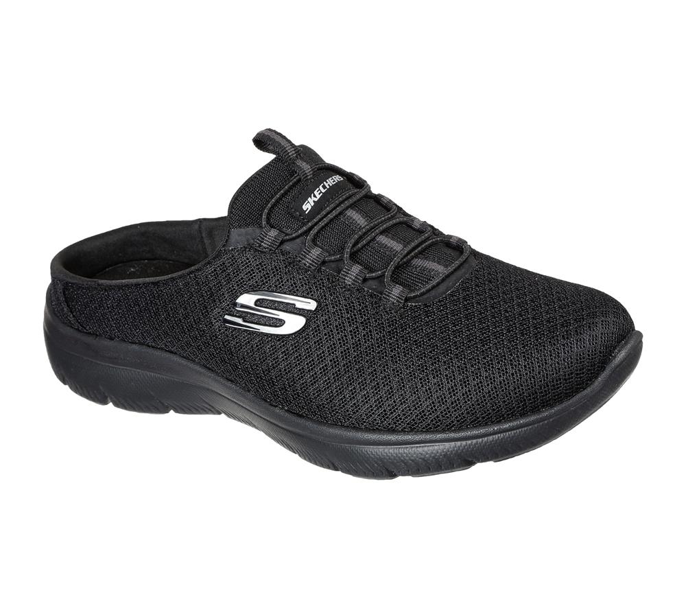 Women Skechers Summits - Swift Step Sneakers Black  USA |  8450-MJDOT