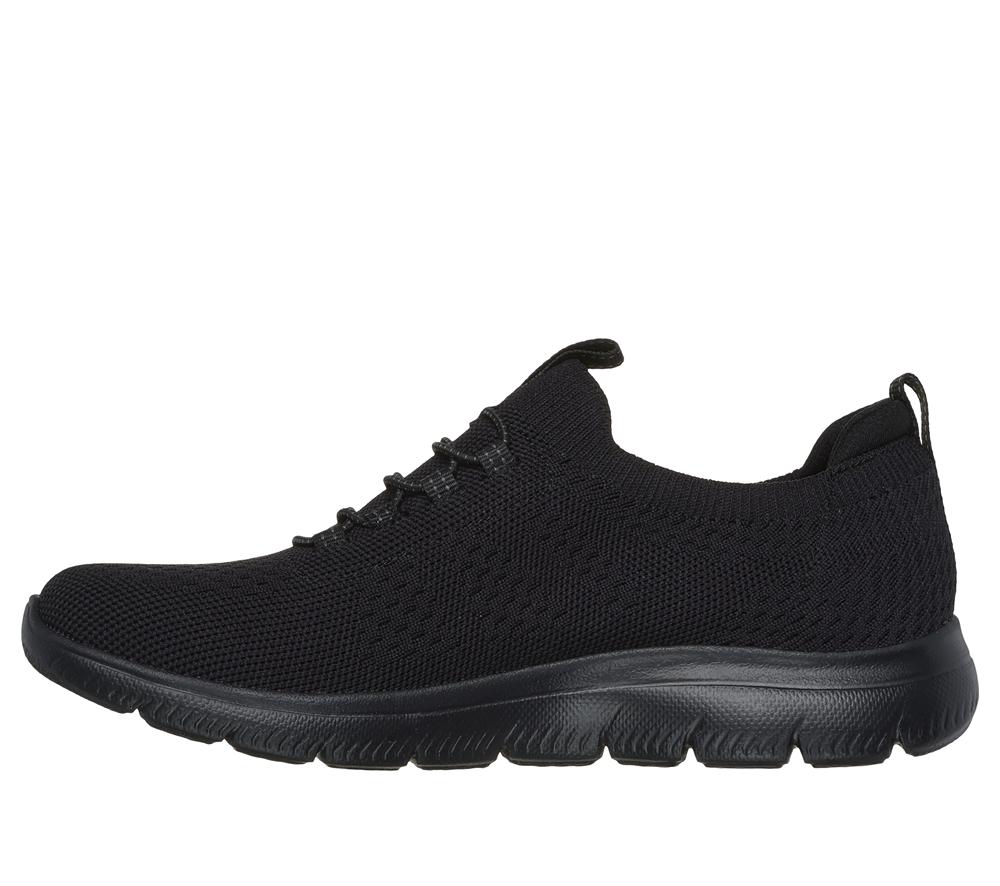 Women Skechers Summits - Top Player Slip On Shoes Black  USA |  6087-SEWMT