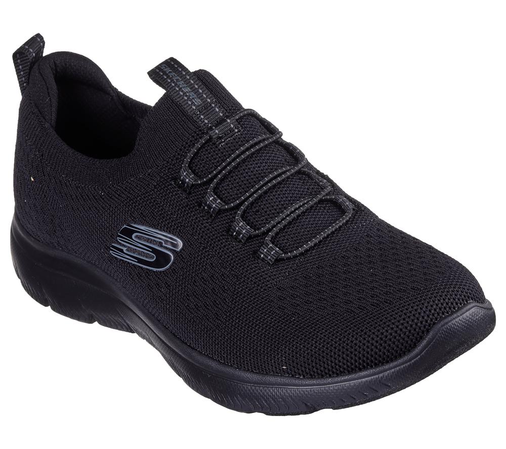 Women Skechers Summits - Top Player Slip On Shoes Black  USA |  6087-SEWMT