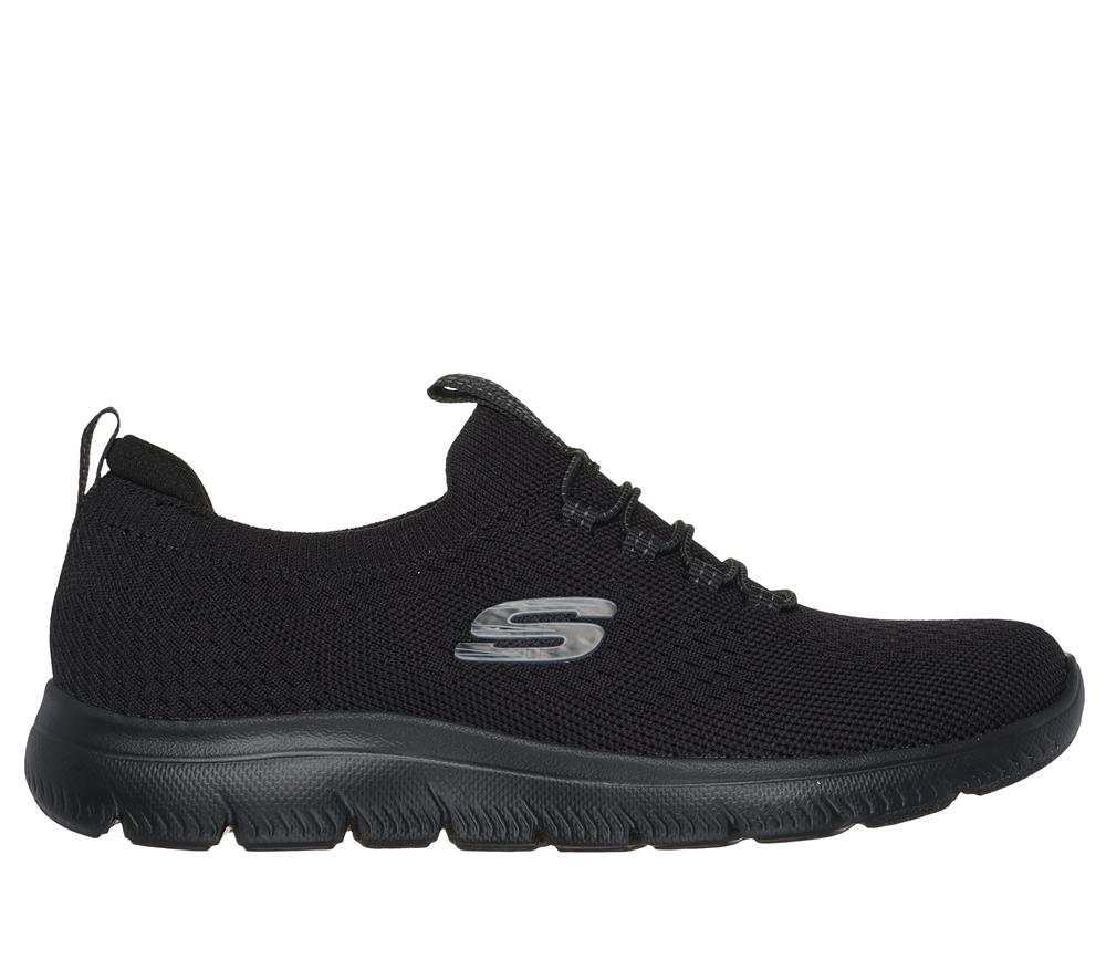 Women Skechers Summits - Top Player Slip On Shoes Black  USA |  6087-SEWMT