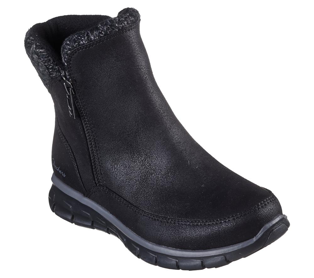 Women Skechers Synergy - Lovely Collab Slip On Shoes Black  USA |  0397-VDOCQ