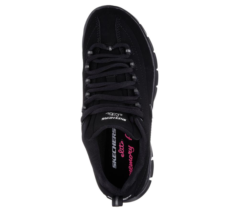 Women Skechers Synergy - Trend Setter Lace Up Shoes Black  USA |  3621-YZIXV