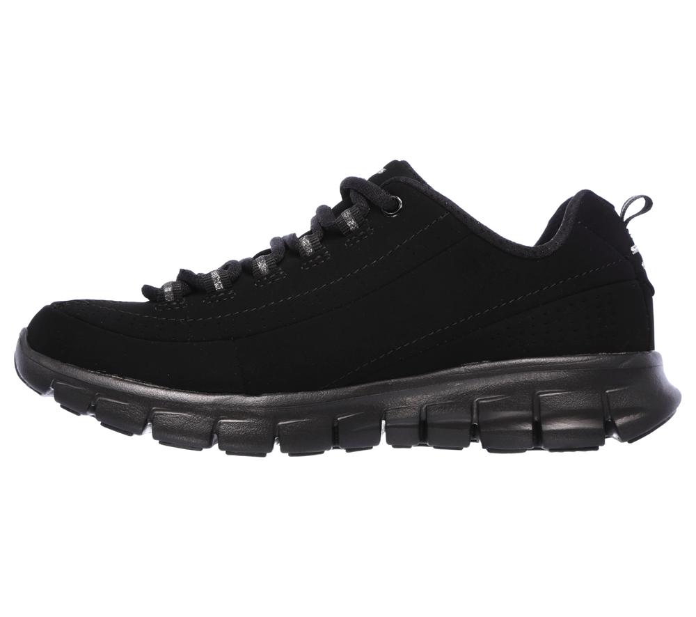 Women Skechers Synergy - Trend Setter Lace Up Shoes Black  USA |  3621-YZIXV