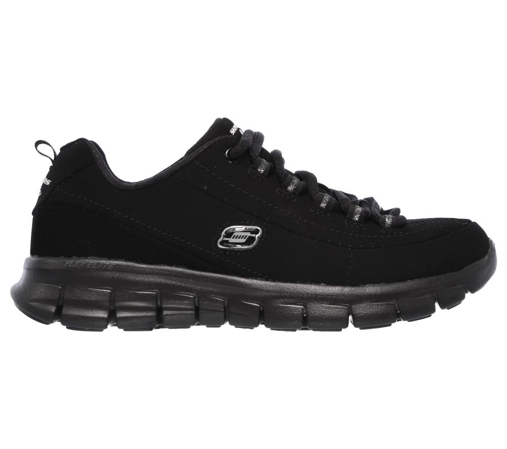 Women Skechers Synergy - Trend Setter Lace Up Shoes Black  USA |  3621-YZIXV