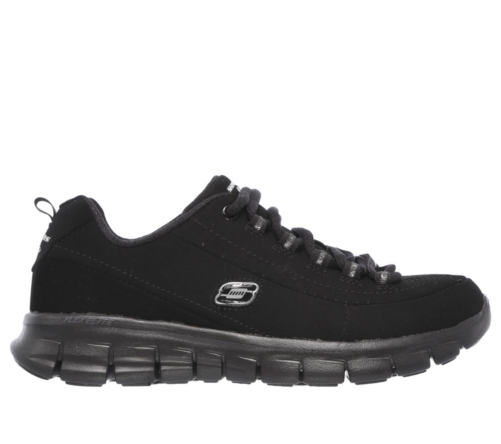 Women Skechers Synergy - Trend Setter Lace Up Shoes Black  USA |  3621-YZIXV