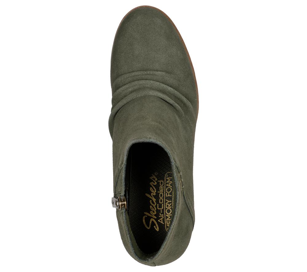 Women Skechers Taxi - Western City Boots Olive  USA |  8720-QJFGM
