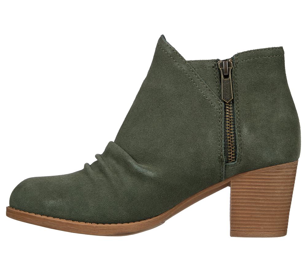 Women Skechers Taxi - Western City Boots Olive  USA |  8720-QJFGM