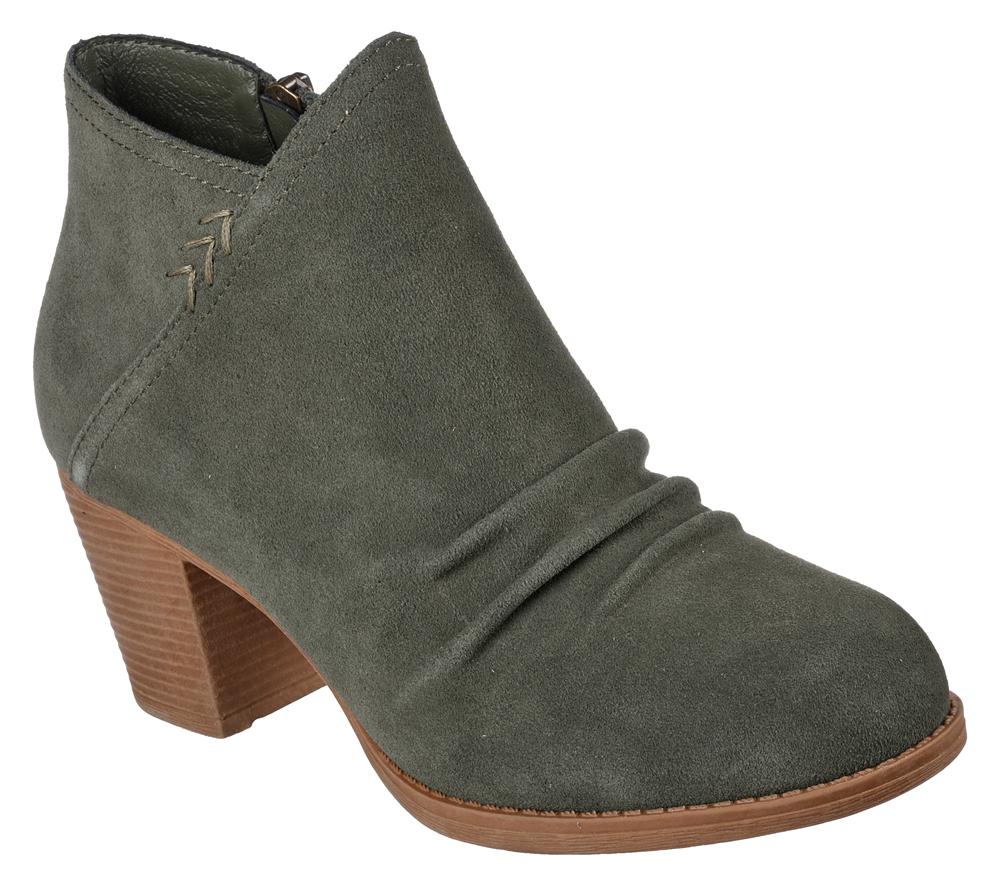 Women Skechers Taxi - Western City Boots Olive  USA |  8720-QJFGM