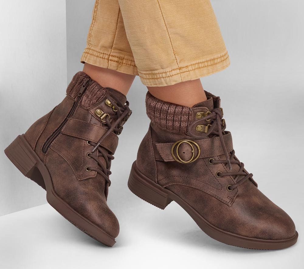 Women Skechers Tenley - Dreaming Of Fall Lace Up Shoes Brown  USA |  9634-RBWHN