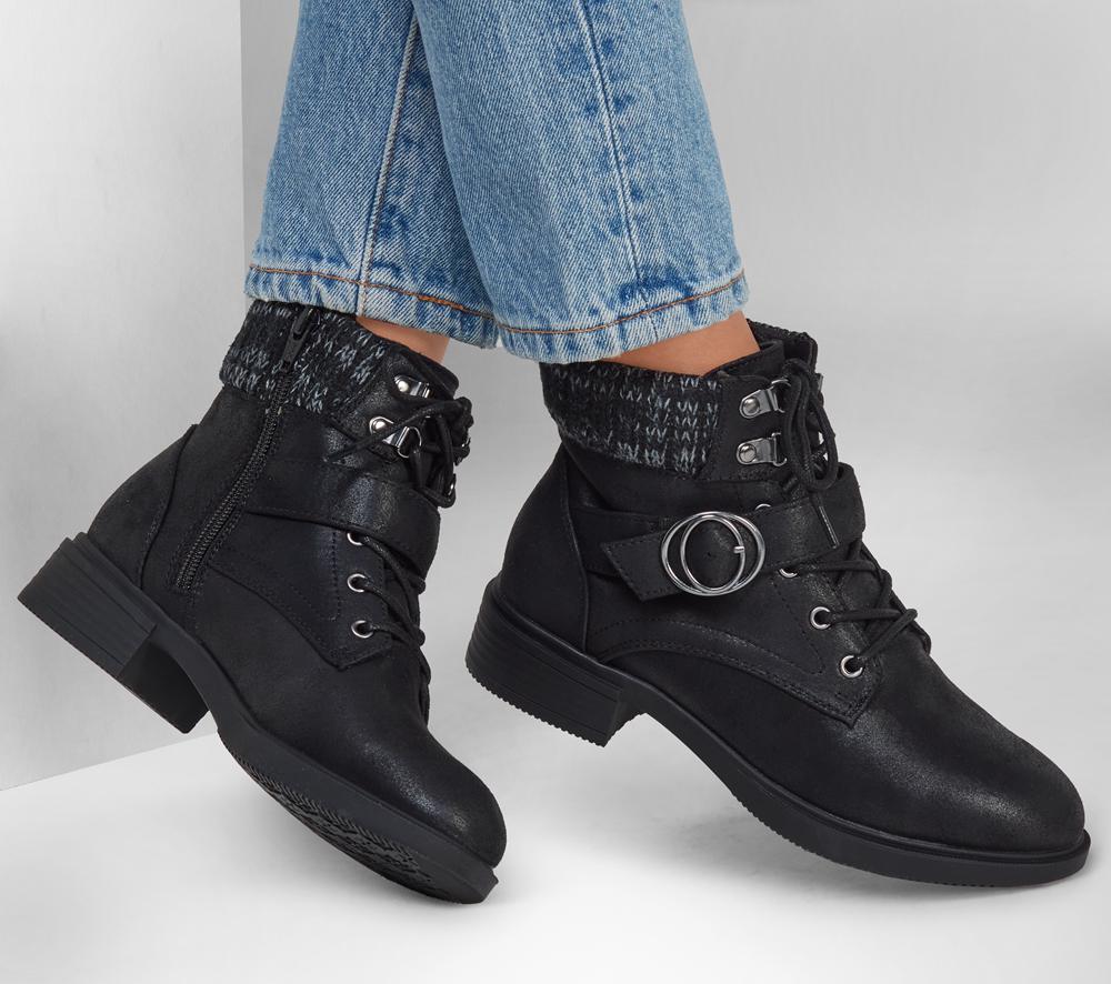 Women Skechers Tenley - Dreaming Of Fall Lace Up Shoes Black  USA |  0524-WSXJV