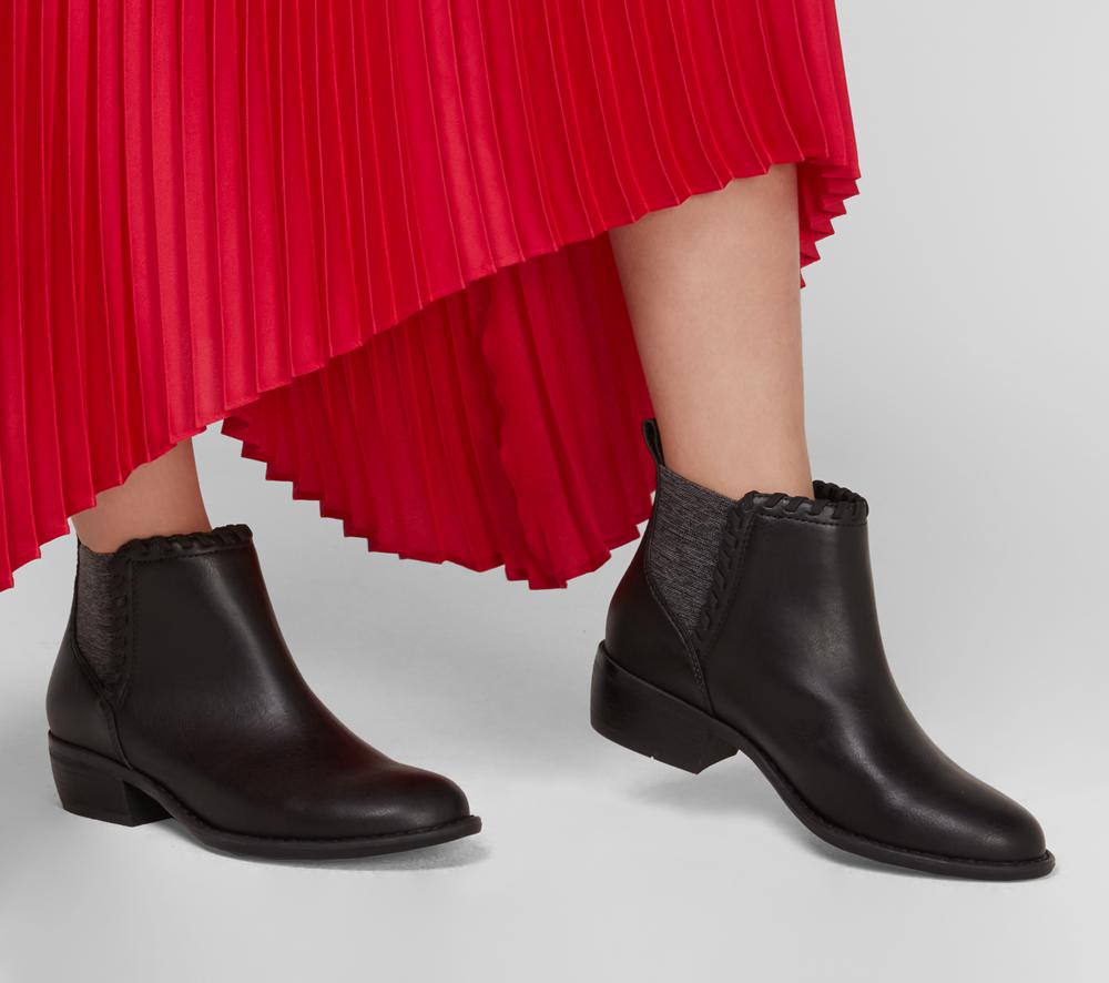 Women Skechers Texas - Fall Crush Boots Black  USA |  8320-DXAVO