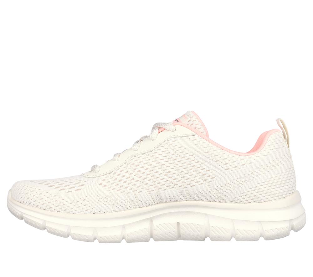 Women Skechers Track - New Staple Lace Up Shoes Natural / Pink  USA |  3821-CMIST