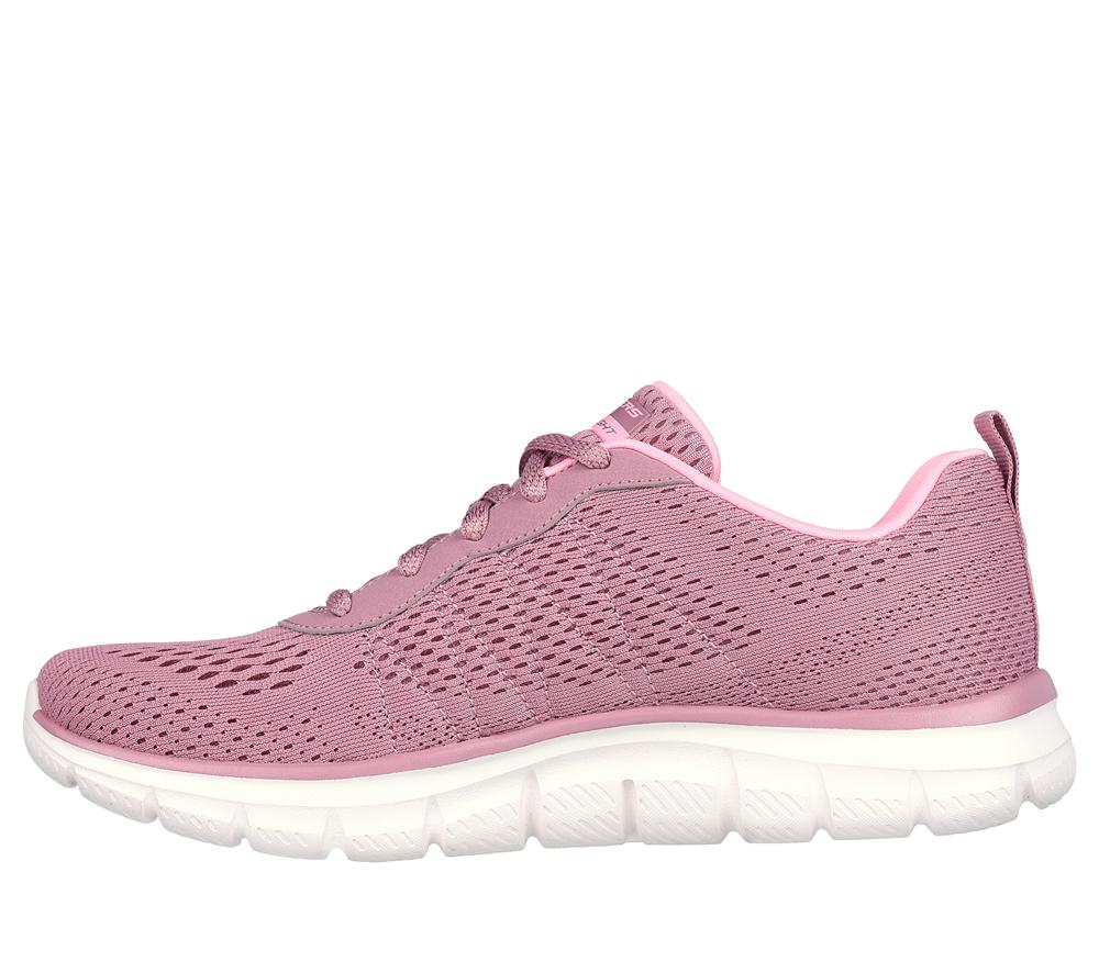 Women Skechers Track - New Staple Lace Up Shoes Dark Rose  USA |  3741-SENBT