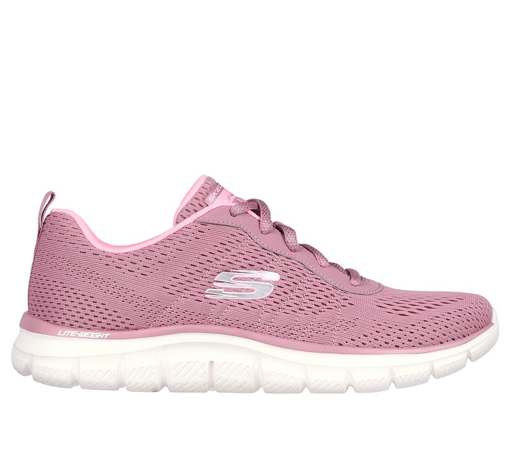 Women Skechers Track - New Staple Lace Up Shoes Dark Rose  USA |  3741-SENBT