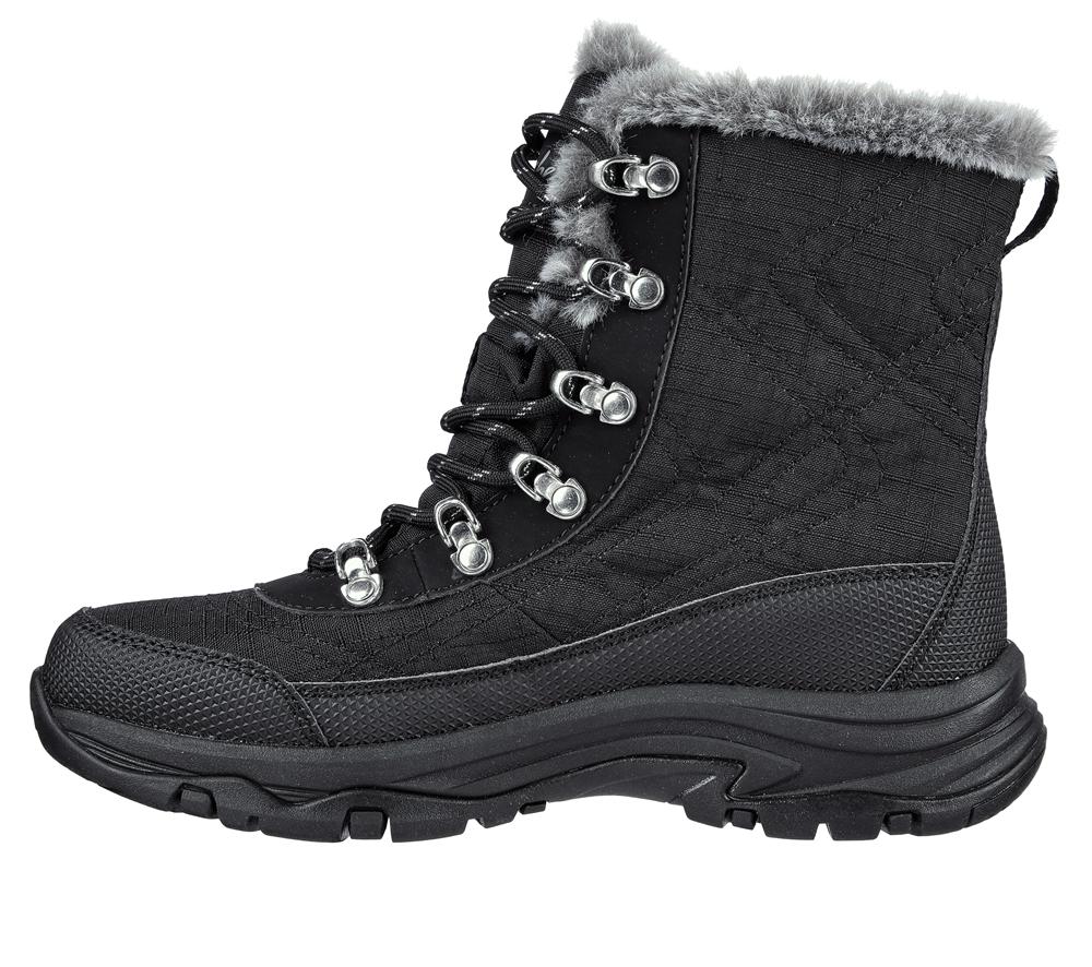 Women Skechers Trego - Cold Blues Boots Black  USA |  3825-ECZQD
