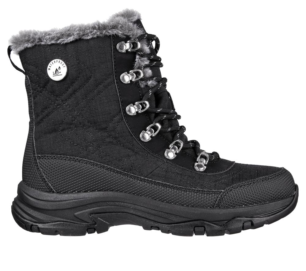 Women Skechers Trego - Cold Blues Boots Black  USA |  3825-ECZQD