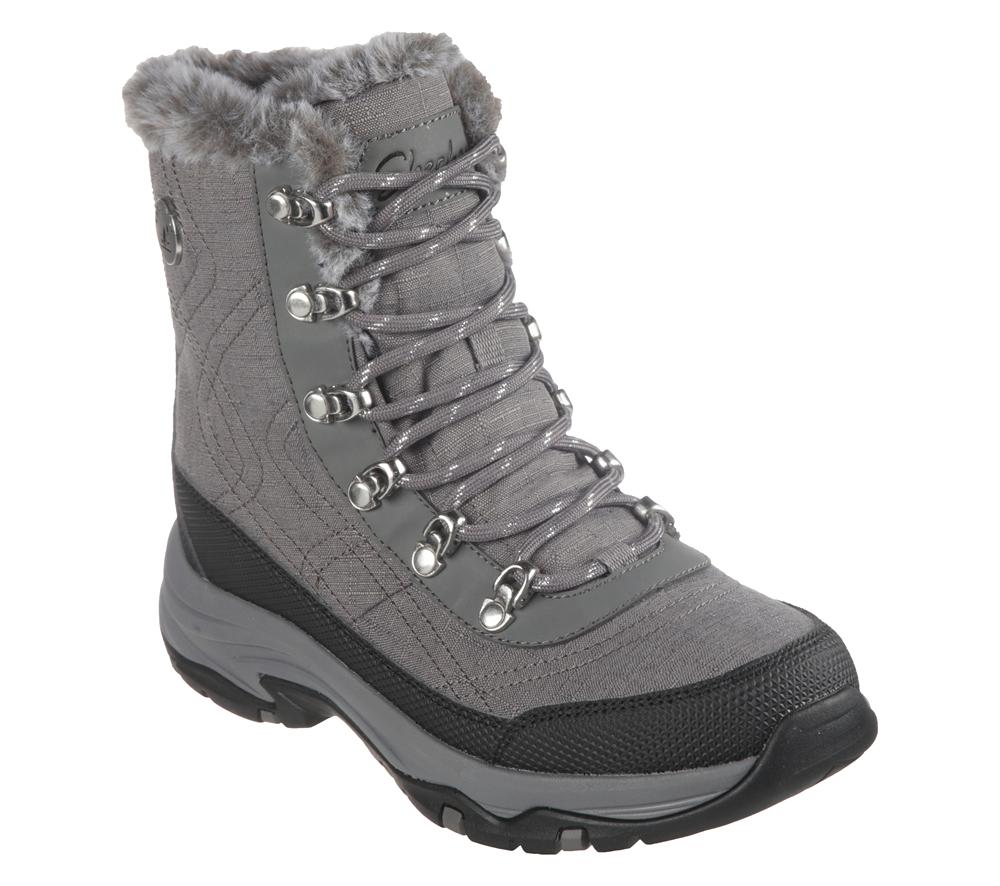 Women Skechers Trego - Cold Blues Boots Charcoal  USA |  8412-KSFTU