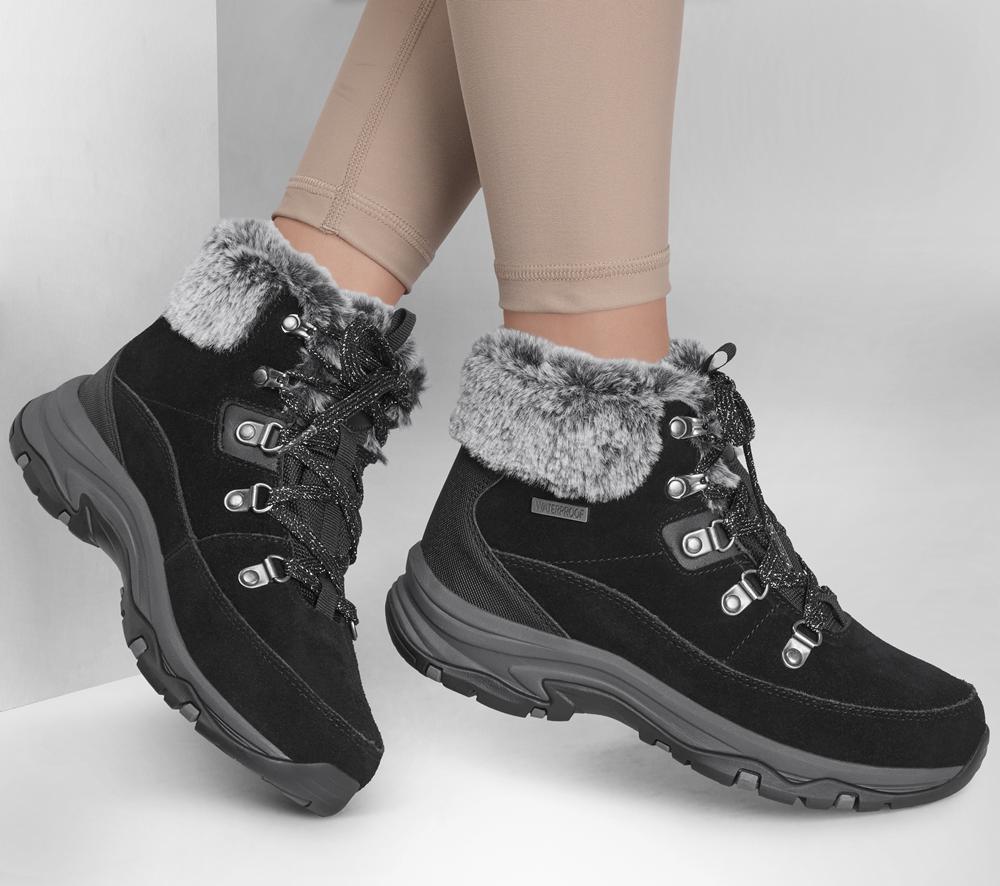Women Skechers Trego - Snow Worries Boots Black  USA |  6354-MSNJG