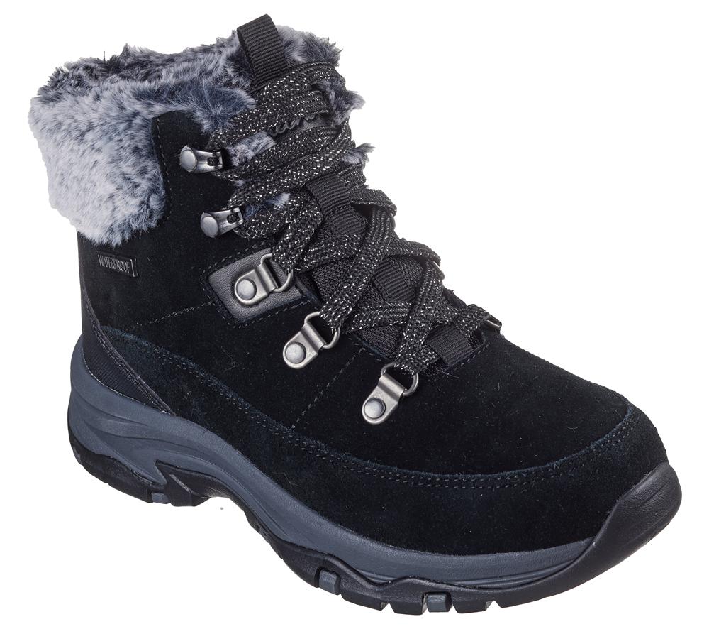 Women Skechers Trego - Snow Worries Boots Black  USA |  6354-MSNJG