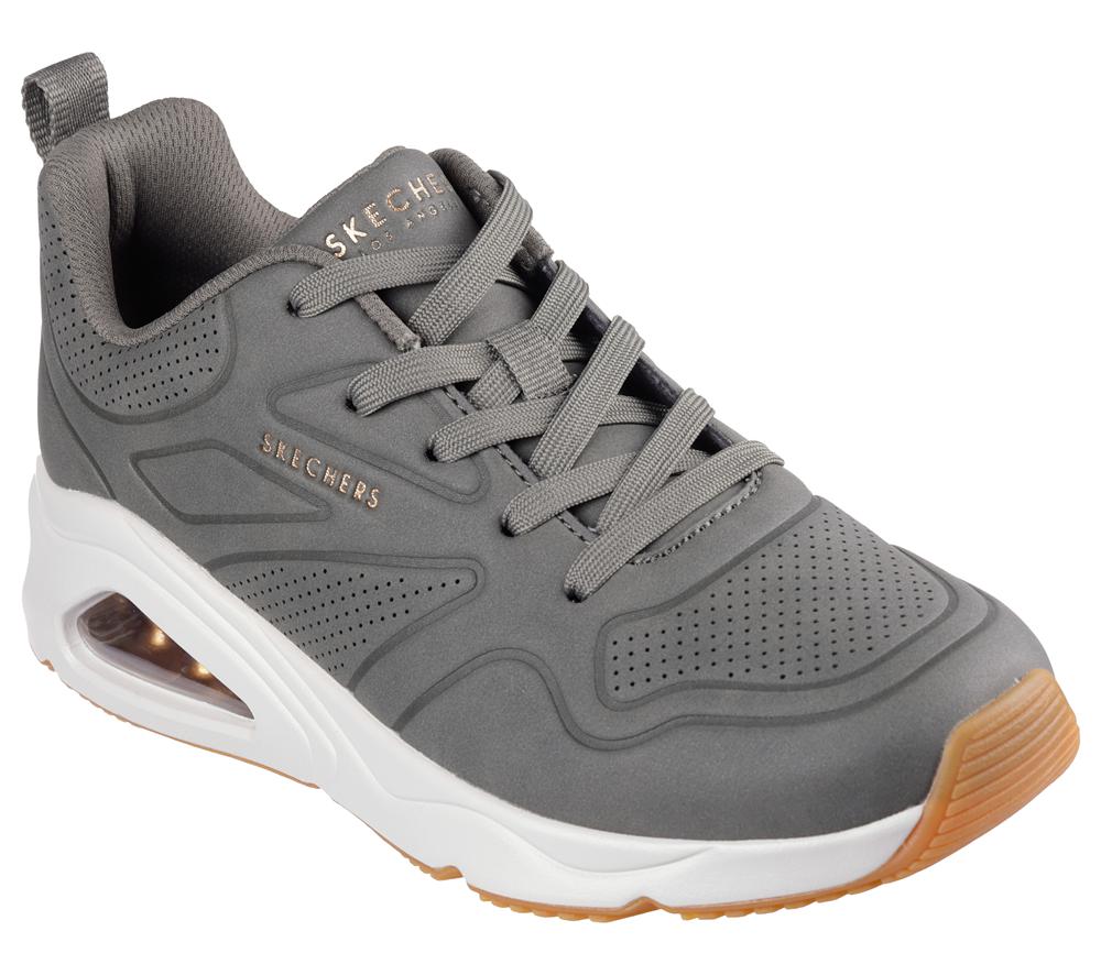 Women Skechers Tres-Air Uno - Ah-Mazing Lace Up Shoes Olive  USA |  0456-WRGJI