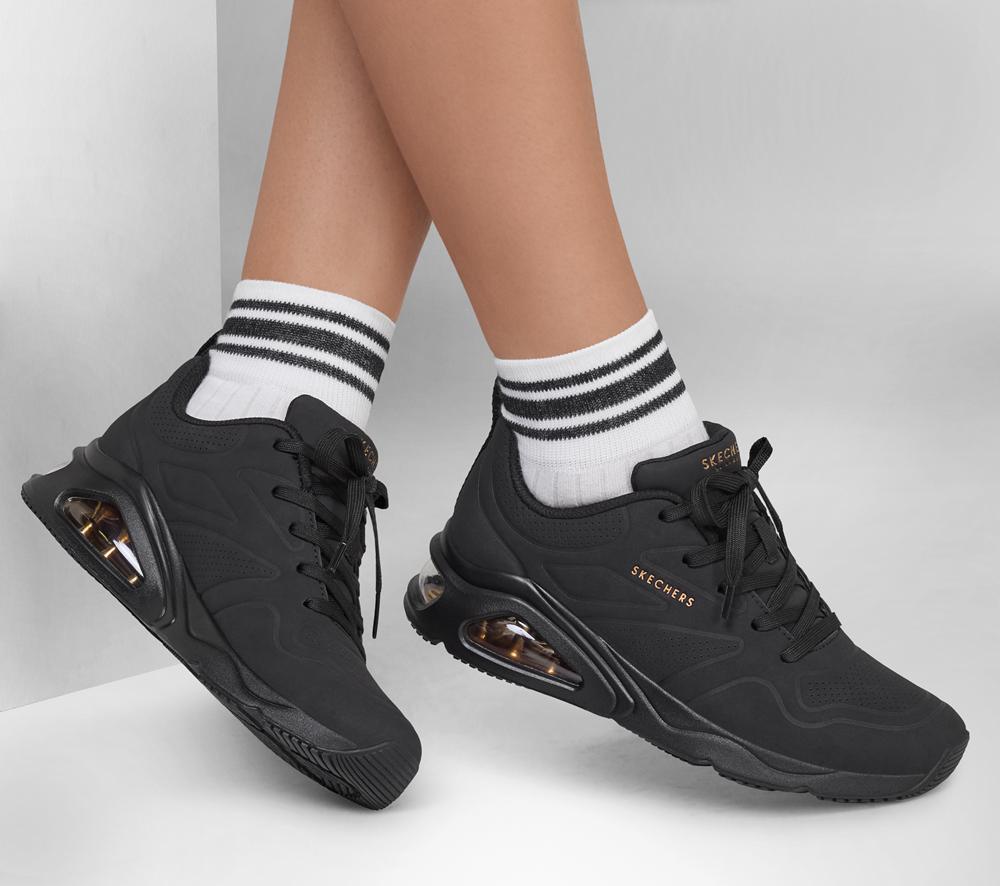 Women Skechers Tres-Air Uno - Ah-Mazing Sneakers Black  USA |  5380-YSOXJ
