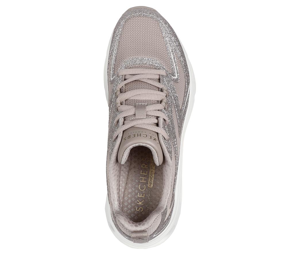 Women Skechers Tres-Air Uno - Glit-Airy Lace Up Shoes Taupe Brown  USA |  1483-OKWZQ