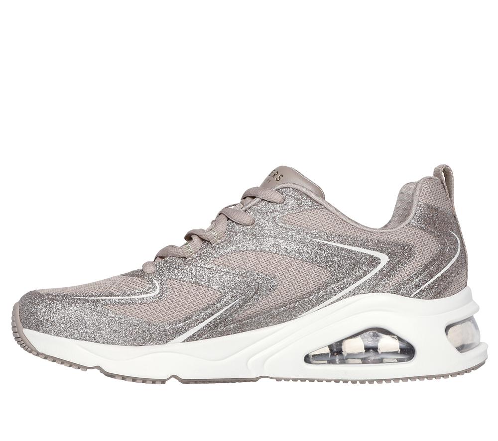 Women Skechers Tres-Air Uno - Glit-Airy Lace Up Shoes Taupe Brown  USA |  1483-OKWZQ