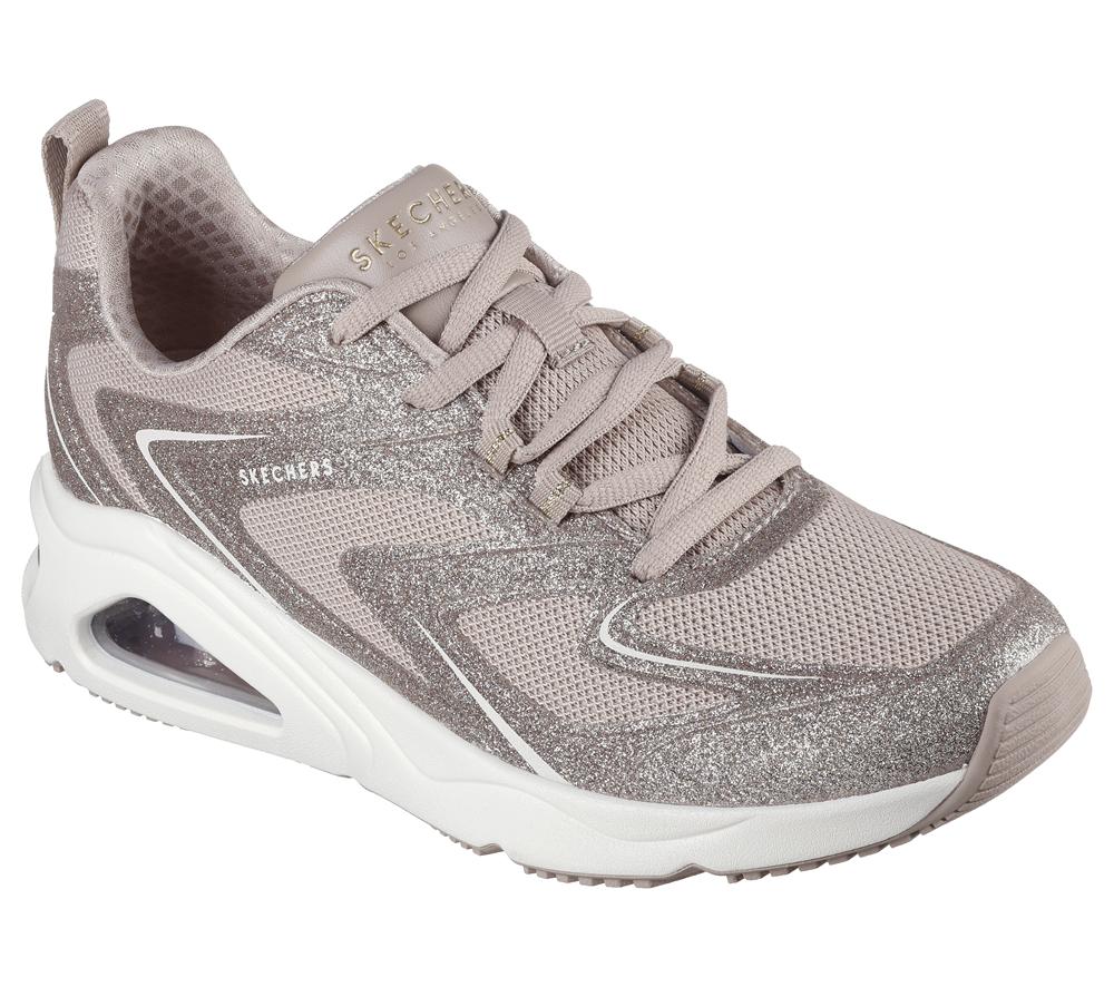 Women Skechers Tres-Air Uno - Glit-Airy Lace Up Shoes Taupe Brown  USA |  1483-OKWZQ
