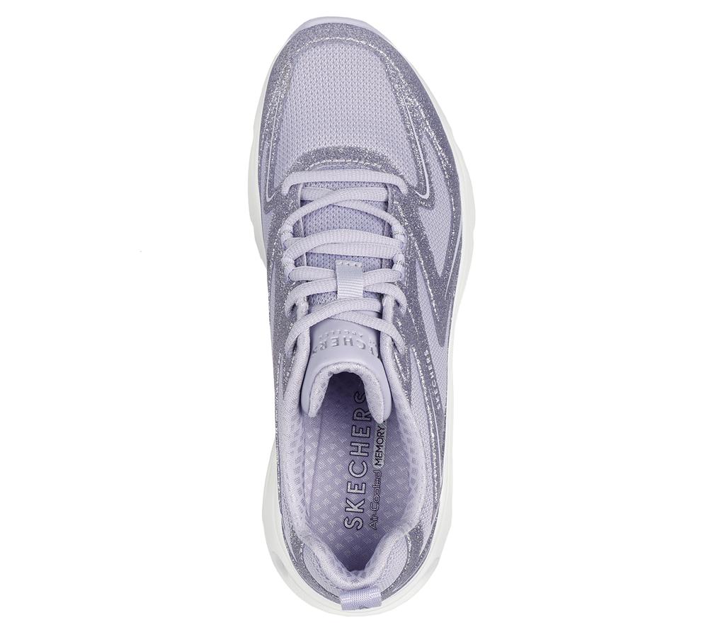 Women Skechers Tres-Air Uno - Glit-Airy Wedges Lavender Purple  USA |  5318-MRCBL