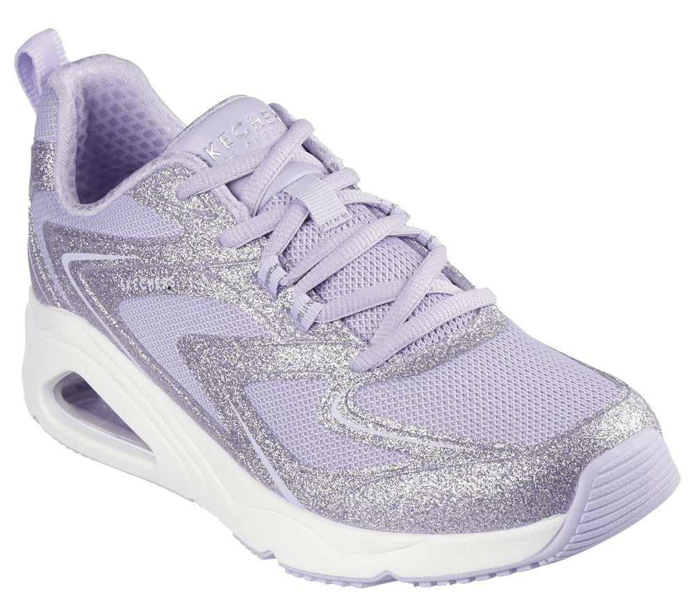 Women Skechers Tres-Air Uno - Glit-Airy Wedges Lavender Purple  USA |  5318-MRCBL