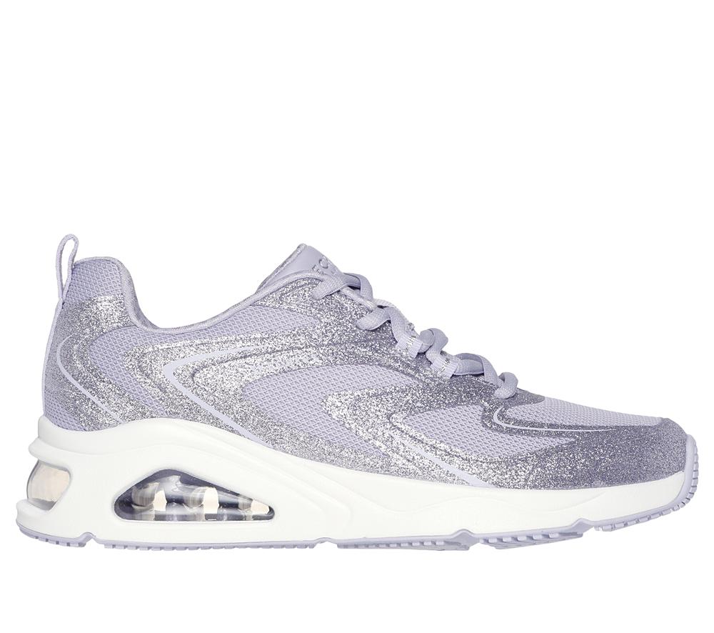 Women Skechers Tres-Air Uno - Glit-Airy Wedges Lavender Purple  USA |  5318-MRCBL