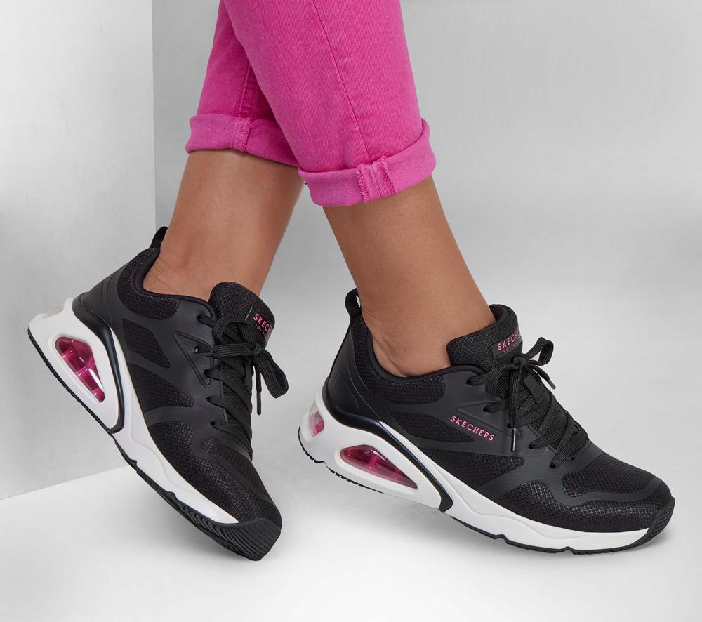 Women Skechers Tres-Air Uno - Revolution-Airy Lace Up Shoes Black  USA |  3152-GLXIP