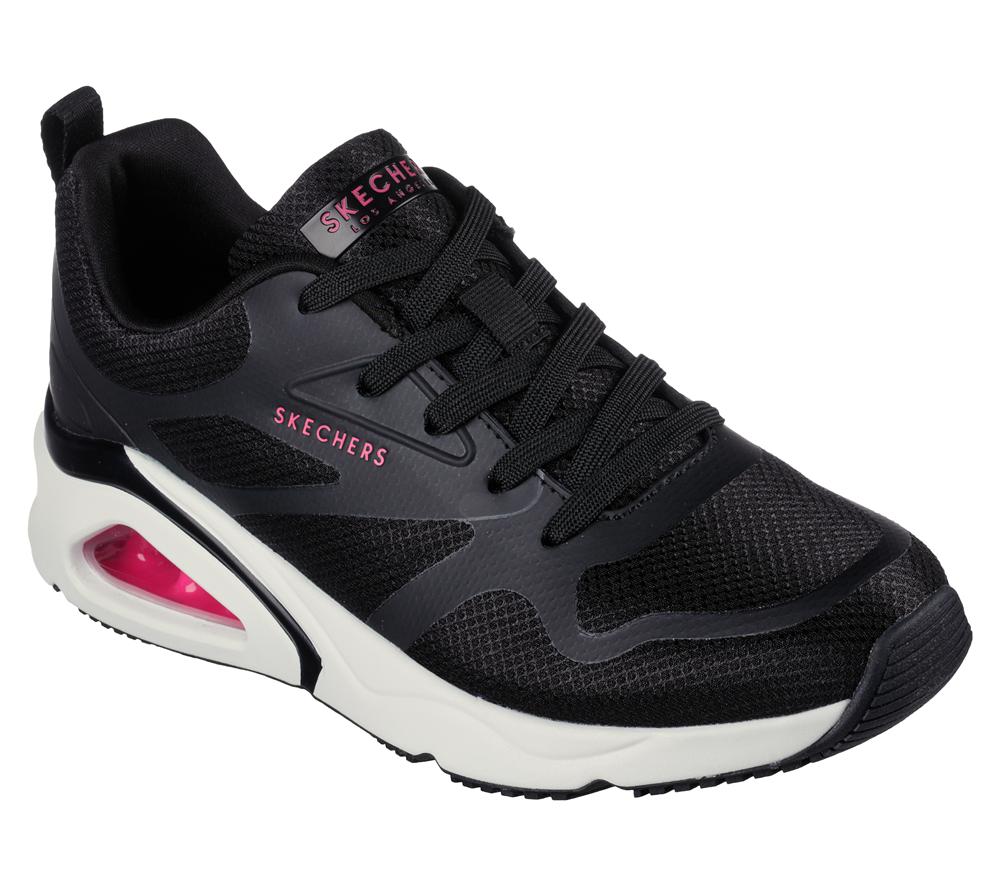 Women Skechers Tres-Air Uno - Revolution-Airy Lace Up Shoes Black  USA |  3152-GLXIP