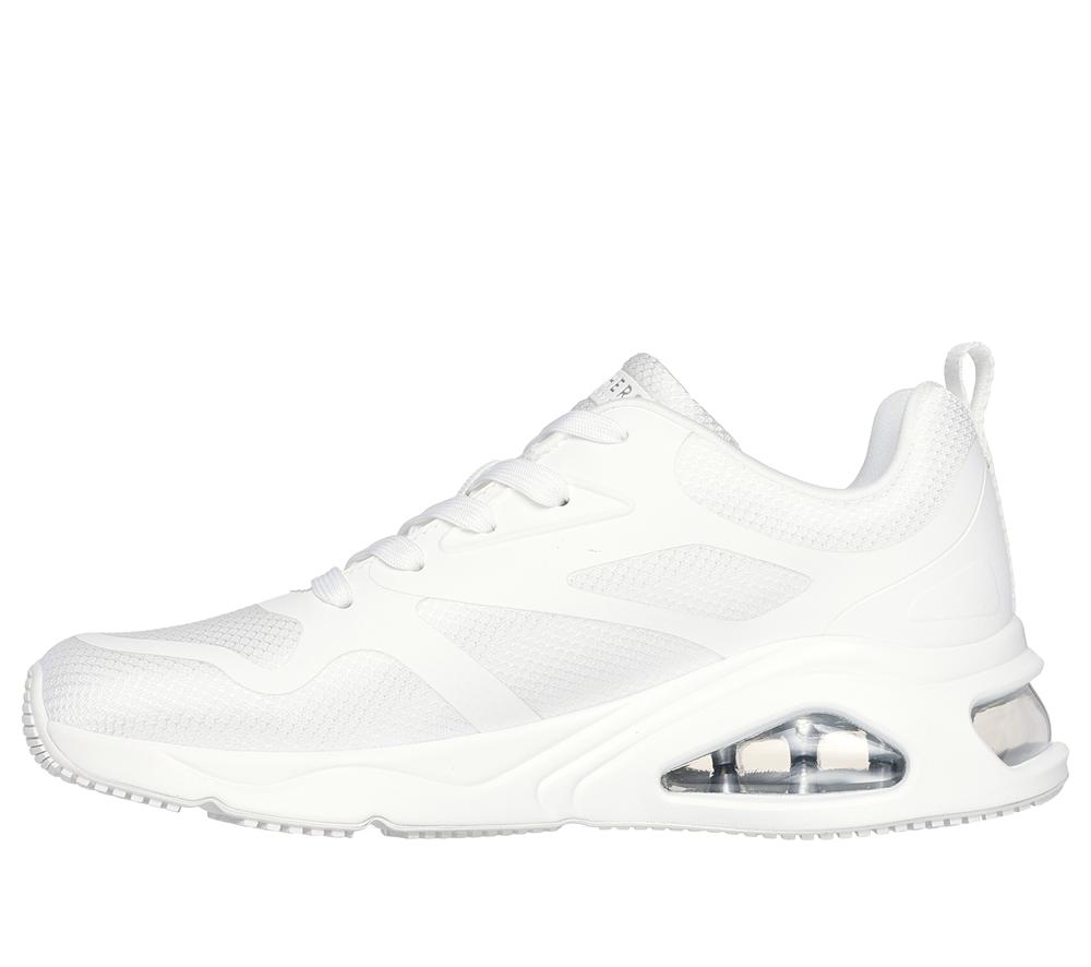 Women Skechers Tres-Air Uno - Revolution-Airy Lace Up Shoes White / Silver  USA |  6527-OYUCN