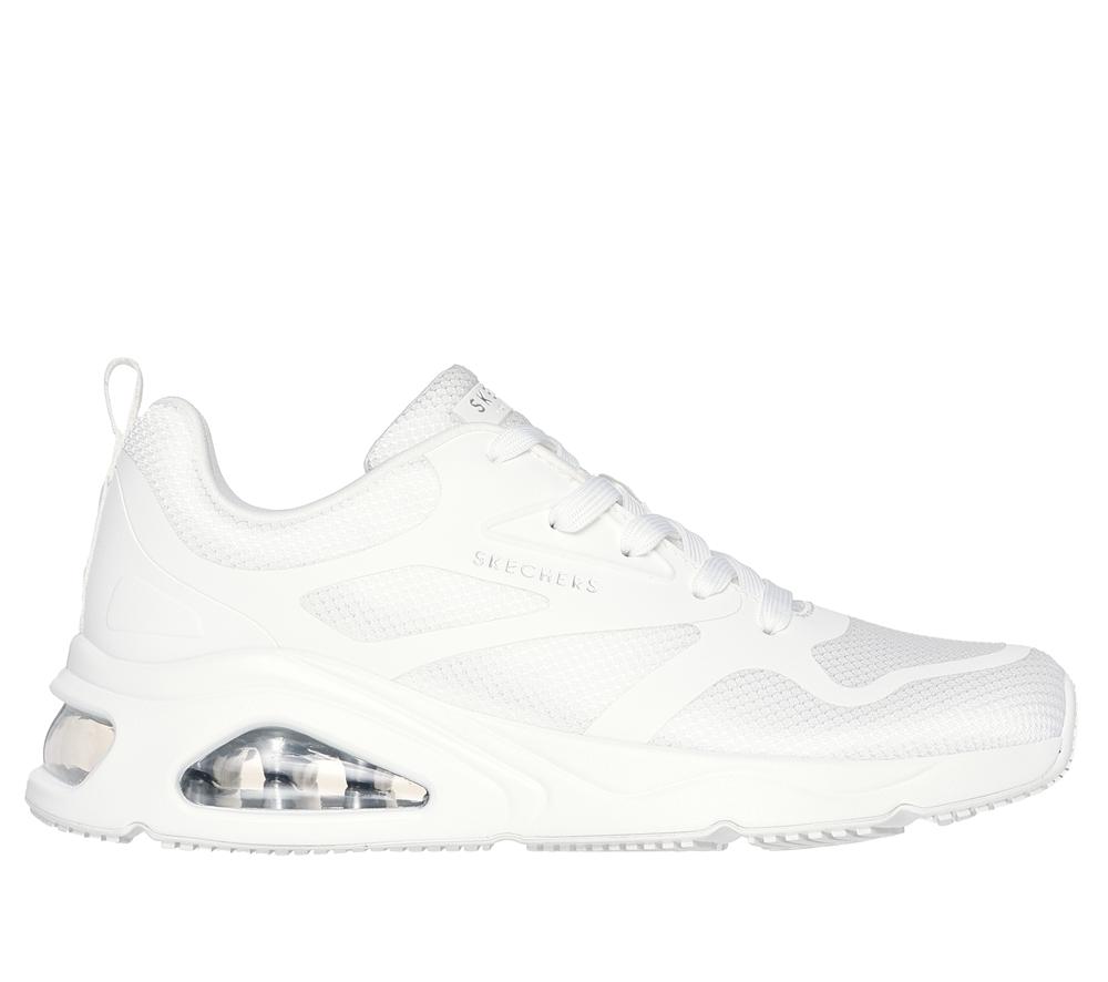 Women Skechers Tres-Air Uno - Revolution-Airy Lace Up Shoes White / Silver  USA |  6527-OYUCN