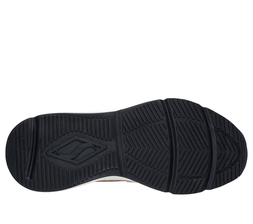 Women Skechers Tres-Air Uno - Street Fl-Air Lace Up Shoes White / Tan  USA |  1479-VLZSA
