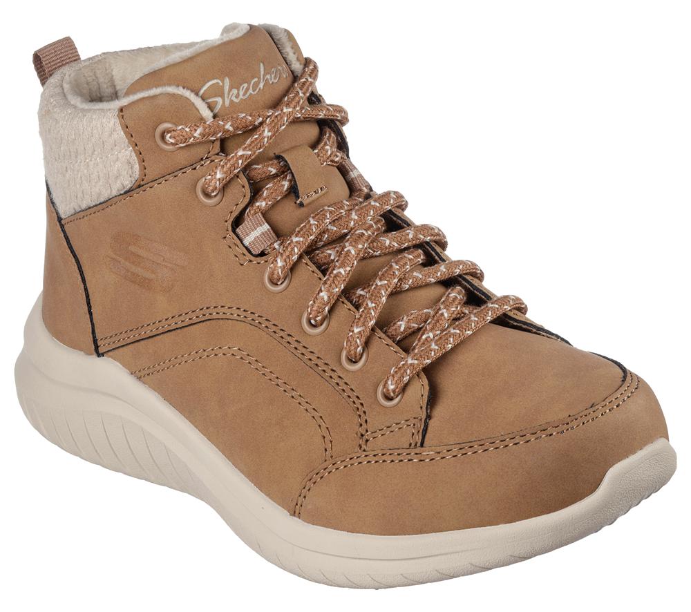 Women Skechers Ultra Flex 2.0 - Casual Mix Boots Chestnut Brown  USA |  3146-QPWGC